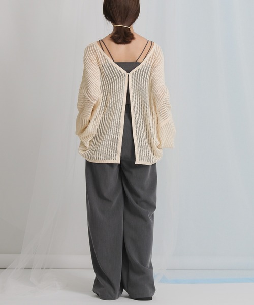 select MOCA（セレクトモカ）の「2WAYルーズかぎ編みカーディガン（カーディガン/ボレロ・レディース・アイボリー/ブラック・FREE）」の14枚目の写真