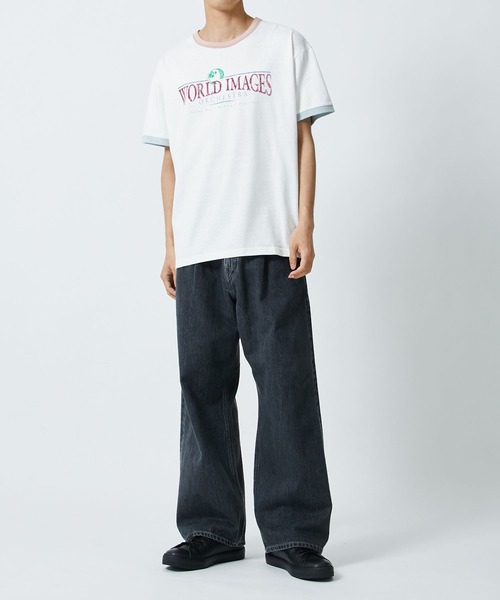 soe(ソーイ)の「Ringer T Shirts WORLD IMAGE(Tシャツ/カットソー・メンズ・ブラック/オフホワイト・1/2)」の17枚目の写真