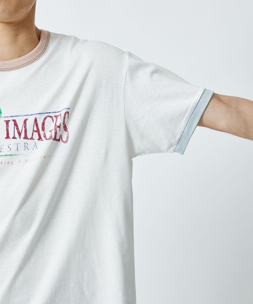 soe(ソーイ)の「Ringer T Shirts WORLD IMAGE(Tシャツ/カットソー・メンズ・ブラック/オフホワイト・1/2)」の5枚目の写真