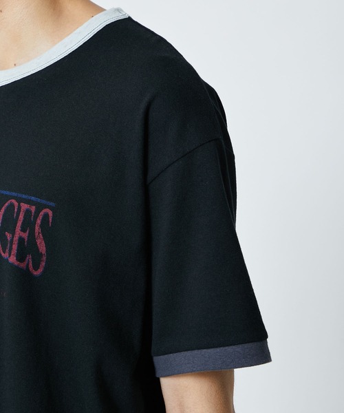 soe(ソーイ)の「Ringer T Shirts WORLD IMAGE(Tシャツ/カットソー・メンズ・ブラック/オフホワイト・1/2)」の14枚目の写真