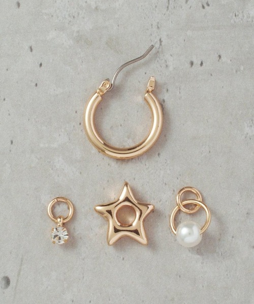 GOLDY(ゴールディ)の「【GOLDY】スター×パールモチーフピアス 1240301(ピアス(両耳用)・レディース・シルバー/ゴールド・FREE)」の4枚目の写真