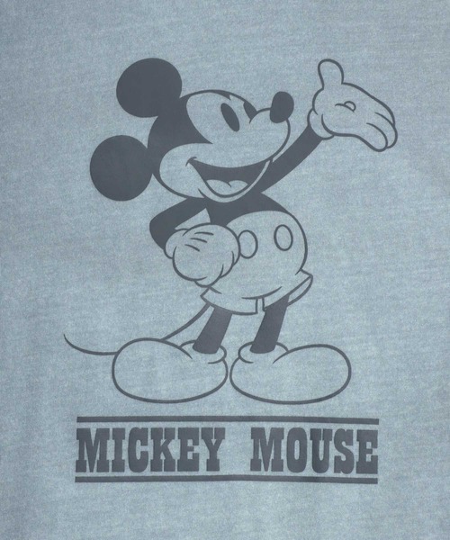 Disney(ディズニー)の「Disney(ディズニー)ミッキーマウスキャラクタープリント ユーズド加工半袖Tシャツ メンズ レディース(Tシャツ/カットソー・メンズ・ピンク/ブルー/スミクロ・L/M/LL)」の5枚目の写真