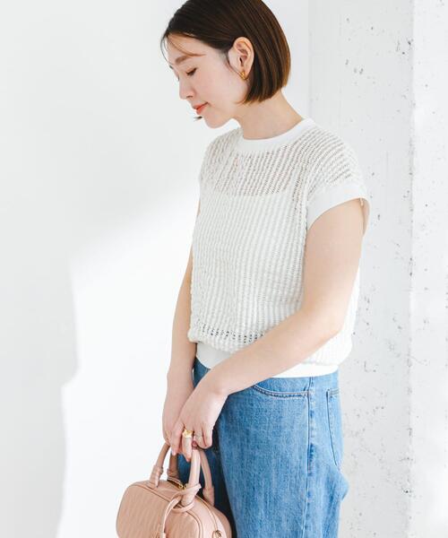 F by ROSSO(エフバイロッソ)の「『セットアップ対応』F by ROSSO メッシュプルオーバー+ロングスカート(セットアップ・レディース・ブラック/ホワイト・36/38)」の8枚目の写真