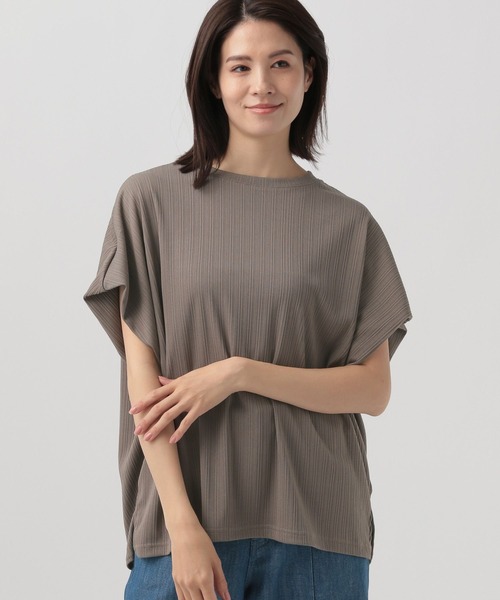 Elura（エルーラ）の「ドレスアップリブドルマンプルオーバー（Tシャツ/カットソー・レディース・ブラウン系その他/ライトブルー/チャコールグレー/ホワイト/ブルー系その他5/カーキ/ブラック/グリーン系その他4/グリーン系その他2・MEDIUM/LARGE）」の4枚目の写真