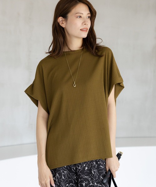 Elura（エルーラ）の「ドレスアップリブドルマンプルオーバー（Tシャツ/カットソー・レディース・ブラウン系その他/ライトブルー/チャコールグレー/ホワイト/ブルー系その他5/カーキ/ブラック/グリーン系その他4/グリーン系その他2・MEDIUM/LARGE）」の5枚目の写真