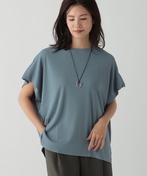 Elura（エルーラ）の「ドレスアップリブドルマンプルオーバー（Tシャツ/カットソー・レディース・ブラウン系その他/ライトブルー/チャコールグレー/ホワイト/ブルー系その他5/カーキ/ブラック/グリーン系その他4/グリーン系その他2・MEDIUM/LARGE）」の6枚目の写真