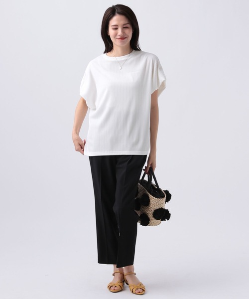 Elura（エルーラ）の「ドレスアップリブドルマンプルオーバー（Tシャツ/カットソー・レディース・ブラウン系その他/ライトブルー/チャコールグレー/ホワイト/ブルー系その他5/カーキ/ブラック/グリーン系その他4/グリーン系その他2・MEDIUM/LARGE）」の10枚目の写真