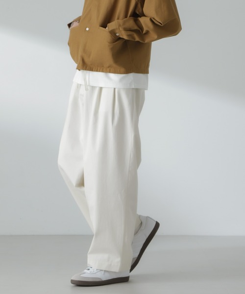 NANO universe（ナノユニバース）の「「大人のワイドパンツ」2タックワイドトラウザーズ（スラックス・メンズ・ベージュ/ブラック/オフホワイト・S/L/M）」の11枚目の写真
