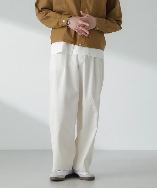 NANO universe（ナノユニバース）の「「大人のワイドパンツ」2タックワイドトラウザーズ（スラックス・メンズ・ベージュ/ブラック/オフホワイト・S/L/M）」の12枚目の写真
