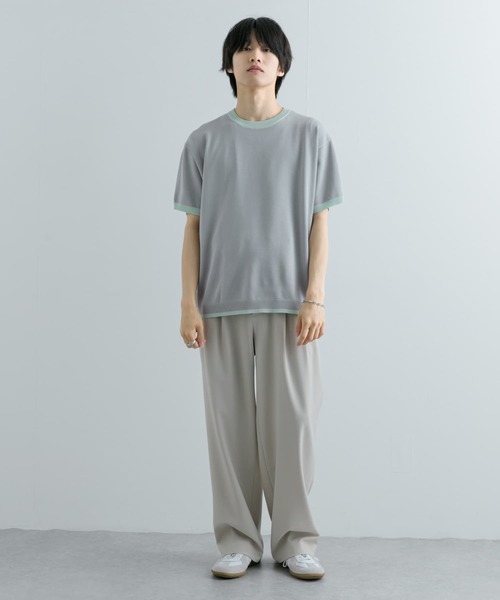 SENSE OF PLACE by URBAN RESEARCH(センスオブプレイスバイアーバンリサーチ)の「『洗濯可』リブハイショクラインニットTシャツ(5分袖)(ニット/セーター・メンズ・ブラック/チャコールグレー/ネイビー/ライトグレー・MEDIUM/LARGE)」の11枚目の写真