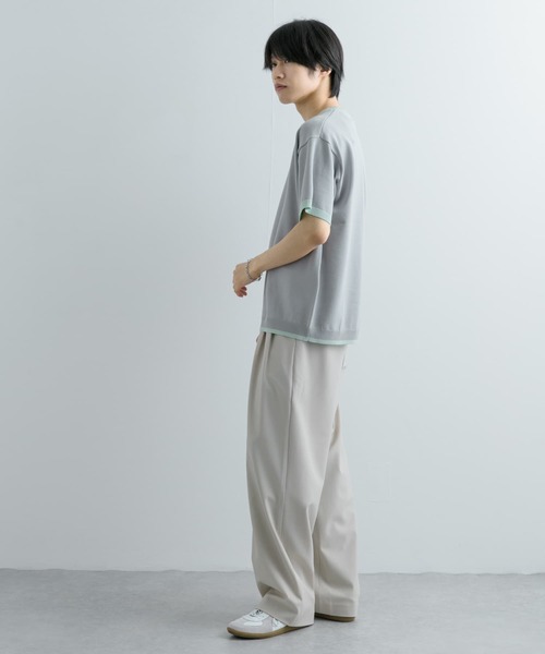 SENSE OF PLACE by URBAN RESEARCH(センスオブプレイスバイアーバンリサーチ)の「『洗濯可』リブハイショクラインニットTシャツ(5分袖)(ニット/セーター・メンズ・ブラック/チャコールグレー/ネイビー/ライトグレー・MEDIUM/LARGE)」の12枚目の写真