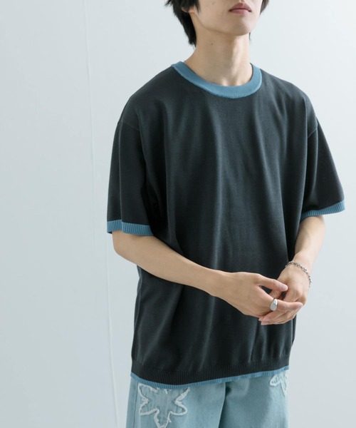 SENSE OF PLACE by URBAN RESEARCH(センスオブプレイスバイアーバンリサーチ)の「『洗濯可』リブハイショクラインニットTシャツ(5分袖)(ニット/セーター・メンズ・ブラック/チャコールグレー/ネイビー/ライトグレー・MEDIUM/LARGE)」の20枚目の写真