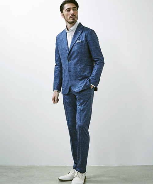 g-stage(ジーステージ)の「春夏ストレッチ ドライ メッシュ プリント ジャケット ジ-ステ-ジ(テーラードジャケット・メンズ・サックスブルー/チャコールグレー/ネイビー・46/48/44)」の6枚目の写真