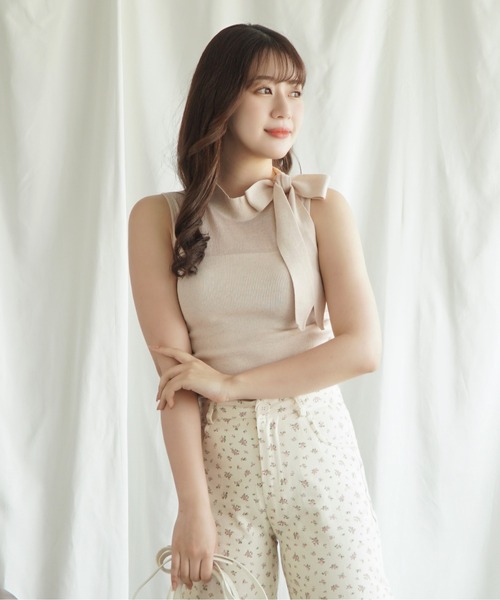 Jasmine Grandiflorum（ジャスミングランディフローラム）の「【Jasmine】リボンノンスリーブブラウス (SS)（シャツ/ブラウス・レディース・ブラック/オフホワイト/ブルー/ライトグリーン/ピンク・FREE）」の19枚目の写真