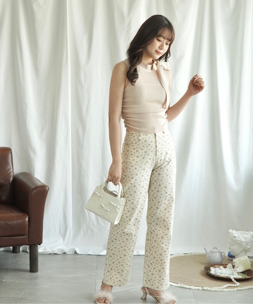 Jasmine Grandiflorum（ジャスミングランディフローラム）の「【Jasmine】リボンノンスリーブブラウス (SS)（シャツ/ブラウス・レディース・ブラック/オフホワイト/ブルー/ライトグリーン/ピンク・FREE）」の17枚目の写真