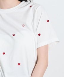 paravion | ハート刺繍半袖Tシャツ(Tシャツ/カットソー)