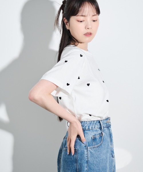 paravion（パラビオン）の「ハート刺繍半袖Tシャツ（Tシャツ/カットソー・レディース・ブラック/ピンク/レッド・FREE）」の18枚目の写真