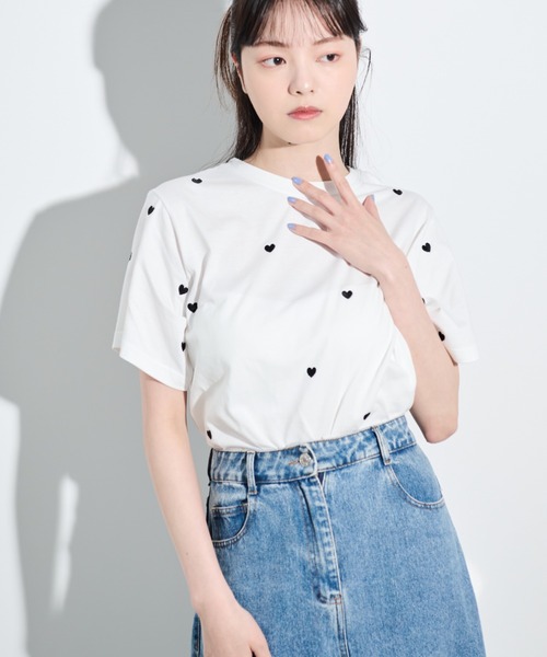 paravion（パラビオン）の「ハート刺繍半袖Tシャツ（Tシャツ/カットソー・レディース・ブラック/ピンク/レッド・FREE）」の17枚目の写真