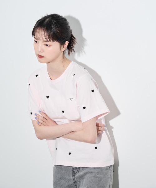 paravion（パラビオン）の「ハート刺繍半袖Tシャツ（Tシャツ/カットソー・レディース・ブラック/ピンク/レッド・FREE）」の16枚目の写真