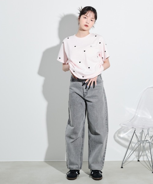 paravion（パラビオン）の「ハート刺繍半袖Tシャツ（Tシャツ/カットソー・レディース・ブラック/ピンク/レッド・FREE）」の14枚目の写真