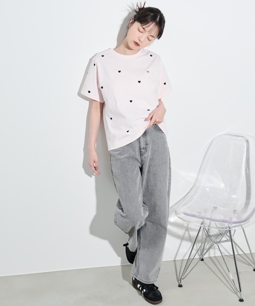paravion（パラビオン）の「ハート刺繍半袖Tシャツ（Tシャツ/カットソー・レディース・ブラック/ピンク/レッド・FREE）」の12枚目の写真