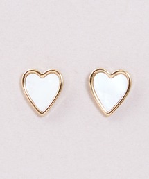 Zoule ゾーラ:ネイビーシリーズ shell heart シェル ハート ピアス