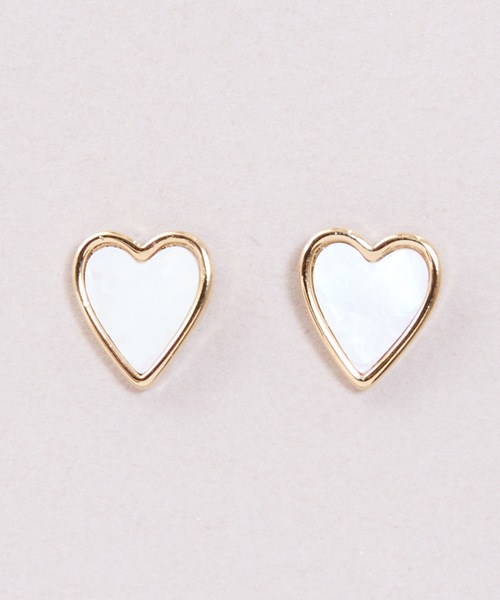 Zoule(ゾーラ)の「Zoule ゾーラ:ネイビーシリーズ shell heart シェル ハート ピアス(ピアス(両耳用)・レディース・ゴールド/シルバー・FREE)」の1枚目の写真