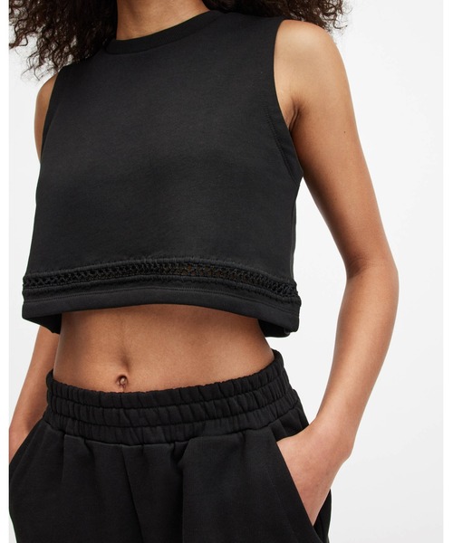 タンクトップ ノースリーブ EWELINA CROCHET TRIM CROPPED TANK TOP | EWELINA クロシェ トリム クロップ セール】EWELINA CROCHET TRIM CROPPED TANK TOP | EWELINA