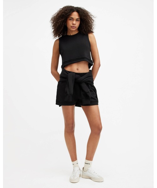 ALLSAINTS(オールセインツ)の「EWELINA CROCHET TRIM CROPPED TANK TOP | EWELINA クロシェ トリム クロップド タンクトップ(タンクトップ・レディース・ブラック・S/M/XS)」の4枚目の写真