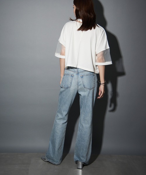 MAISON BREEZE reveur(メゾンブリーズレヴール)の「【MAISON BREEZE reveur】コンビネーションシアーカットソー trc(Tシャツ/カットソー・レディース・ホワイト/グレー/ブラック/ピンク・FREE)」の14枚目の写真