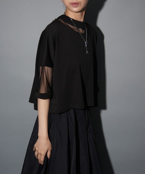 MAISON BREEZE reveur(メゾンブリーズレヴール)の「【MAISON BREEZE reveur】コンビネーションシアーカットソー trc(Tシャツ/カットソー・レディース・ホワイト/グレー/ブラック/ピンク・FREE)」の18枚目の写真