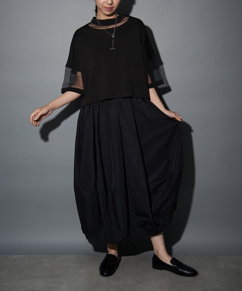 MAISON BREEZE reveur(メゾンブリーズレヴール)の「【MAISON BREEZE reveur】コンビネーションシアーカットソー trc(Tシャツ/カットソー・レディース・ホワイト/グレー/ブラック/ピンク・FREE)」の22枚目の写真