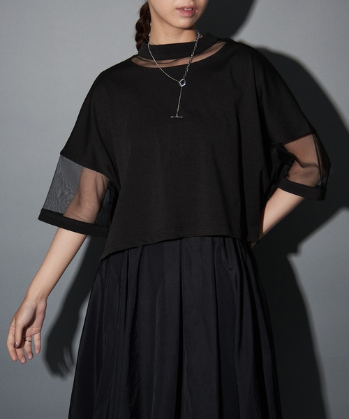 MAISON BREEZE reveur(メゾンブリーズレヴール)の「【MAISON BREEZE reveur】コンビネーションシアーカットソー trc(Tシャツ/カットソー・レディース・ホワイト/グレー/ブラック/ピンク・FREE)」の17枚目の写真