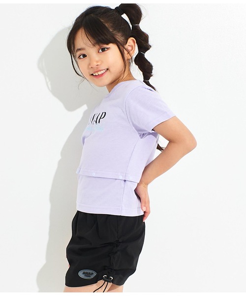 ANAP kids（アナップキッズ）の「2WAYボタンデザインTシャツ（Tシャツ/カットソー・キッズ・ブラック/ホワイト/ラベンダー・110cm/120cm/130cm）」の17枚目の写真
