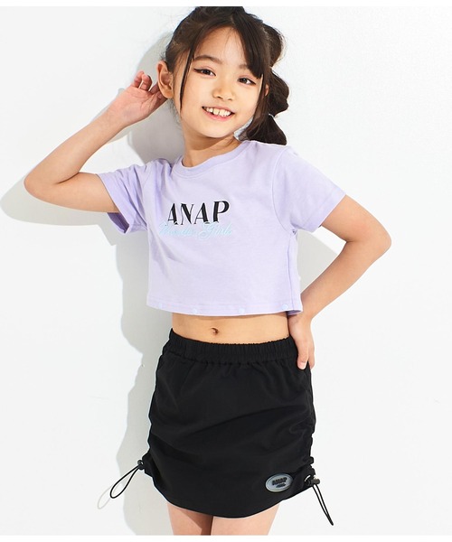 ANAP kids（アナップキッズ）の「2WAYボタンデザインTシャツ（Tシャツ/カットソー・キッズ・ブラック/ホワイト/ラベンダー・110cm/120cm/130cm）」の22枚目の写真