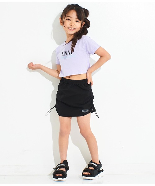 ANAP kids（アナップキッズ）の「2WAYボタンデザインTシャツ（Tシャツ/カットソー・キッズ・ブラック/ホワイト/ラベンダー・110cm/120cm/130cm）」の20枚目の写真