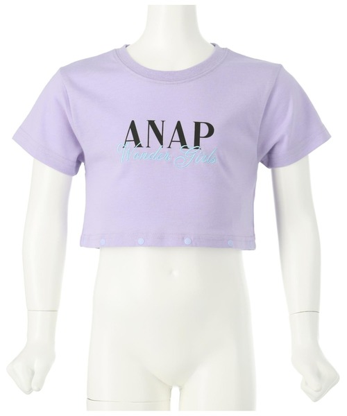 ANAP kids（アナップキッズ）の「2WAYボタンデザインTシャツ（Tシャツ/カットソー・キッズ・ブラック/ホワイト/ラベンダー・110cm/120cm/130cm）」の13枚目の写真