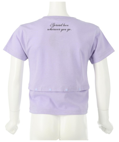 ANAP kids（アナップキッズ）の「2WAYボタンデザインTシャツ（Tシャツ/カットソー・キッズ・ブラック/ホワイト/ラベンダー・110cm/120cm/130cm）」の10枚目の写真