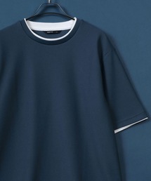 ANPAS | Quick Dry Pique fabric Fake layered Easy care T-Shirt/鹿の子 フェイクレイヤード イージーケア Tシャツ 吸水速乾 防臭(Tシャツ/カットソー)
