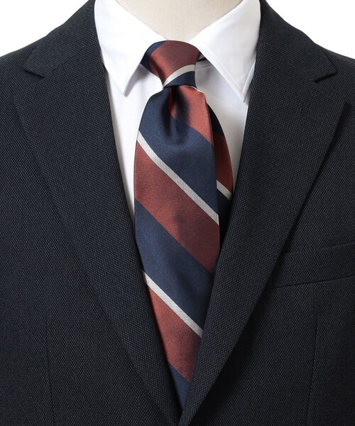 B:MING by BEAMS（ビーミングバイビームス）の「シルク ストライプ ネクタイ③ 24AW（ネクタイ・メンズ・オレンジ/ピンク/レッド/グリーン/ブルー/レッド系その他6/オリーブ/ライトブルー/ブルー系その他2・ONE SIZE）」の9枚目の写真