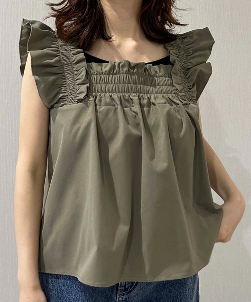 【セール】ショートスリーブフリルブラウス（シャツ/ブラウス）｜1chaku.（イッチャク）