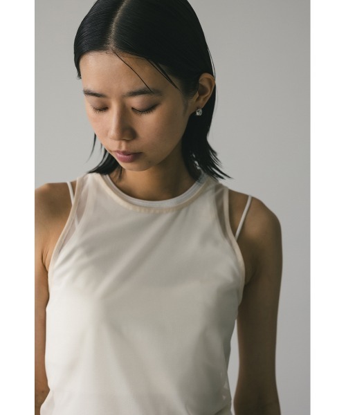 STYLEMIXER(スタイルミキサー)の「チュールシアーアメスリタンク(タンクトップ・レディース・アイボリー/ブラック/サックスブルー・FREE)」の15枚目の写真