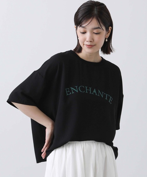 Gready Brilliant(グレディブリリアン)の「ジョーゼットロゴ5分袖Tシャツ(Tシャツ/カットソー・レディース・ブラック/オフホワイト・FREE)」の16枚目の写真