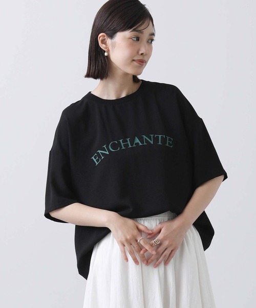 Gready Brilliant(グレディブリリアン)の「ジョーゼットロゴ5分袖Tシャツ(Tシャツ/カットソー・レディース・ブラック/オフホワイト・FREE)」の17枚目の写真