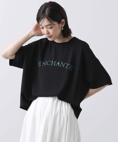 Gready Brilliant(グレディブリリアン)の「ジョーゼットロゴ5分袖Tシャツ(Tシャツ/カットソー・レディース・ブラック/オフホワイト・FREE)」の20枚目の写真