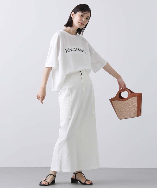Gready Brilliant(グレディブリリアン)の「ジョーゼットロゴ5分袖Tシャツ(Tシャツ/カットソー・レディース・ブラック/オフホワイト・FREE)」の6枚目の写真