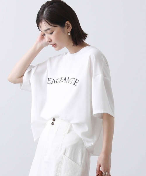 Gready Brilliant(グレディブリリアン)の「ジョーゼットロゴ5分袖Tシャツ(Tシャツ/カットソー・レディース・ブラック/オフホワイト・FREE)」の8枚目の写真