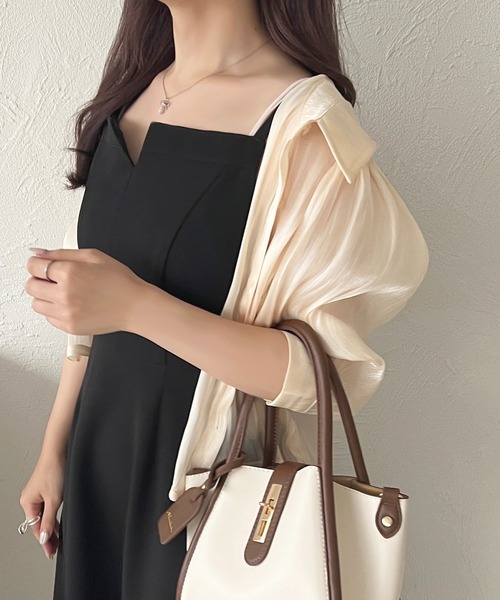 apres jour(アプレジュール)の「パフスリーブラメシアーシャツ【ZOZOTOWN限定アイテム】(シャツ/ブラウス・レディース・ブルー/ピンク/ミント/イエロー・X-LARGE/フリー)」の2枚目の写真