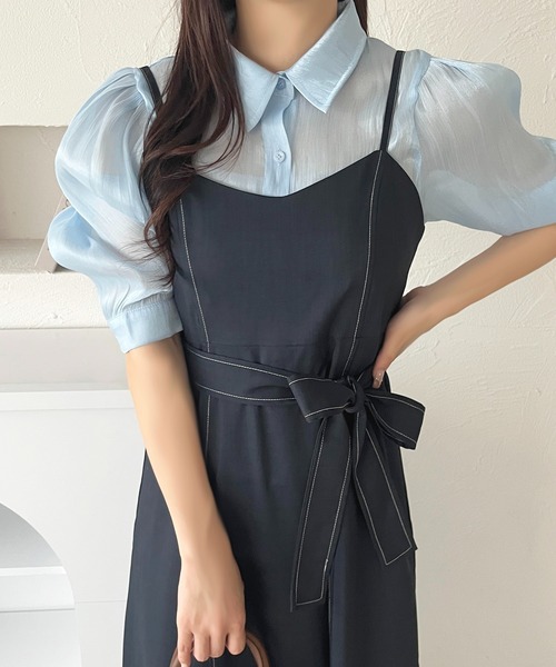 apres jour(アプレジュール)の「パフスリーブラメシアーシャツ【ZOZOTOWN限定アイテム】(シャツ/ブラウス・レディース・ブルー/ピンク/ミント/イエロー・X-LARGE/フリー)」の22枚目の写真