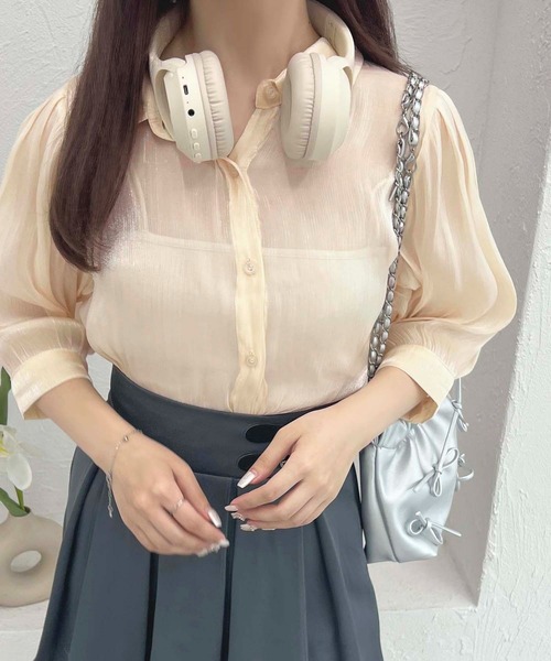 apres jour(アプレジュール)の「パフスリーブラメシアーシャツ【ZOZOTOWN限定アイテム】(シャツ/ブラウス・レディース・ブルー/ピンク/ミント/イエロー・X-LARGE/フリー)」の15枚目の写真